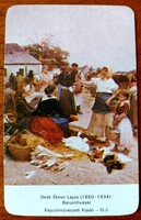 Kártyanaptár ,1984.Deák Ébner Lajos ,Baromfivásár.