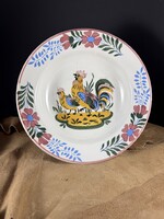 Antik régi kakasos Hollóházi falitányér (1900s)