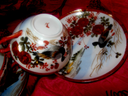 Antik   madaras tojáshéj csésze és tányér