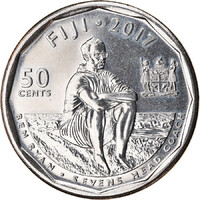 Fidzsi-szigetek / Fiji 50 Cents 2017 - Rögbi hetes olimpiai aranyérem - verdefényes