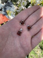 Női 925 Ezüst Borostyánköves Medál és Fülbevaló szett!