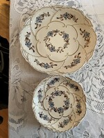 Zsolnay ibolyás porcelán süteményes készlet