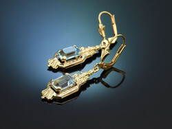 Art deco Pforzheim fülbevaló Topáz kövekkel 14 kr.arany.