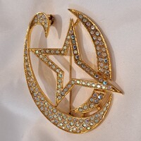 Aranyozott  Cirkon bross 5 cm-es