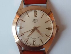 GUB Glashütte férfi „vintage” karóra, aranyozott, mechanikus