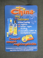 Kártyanaptár,China olaj és balzsam,Penta Pharma Mosonmagyaróvár,2002  (3)