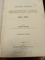 Várady Gábor Országgyűlési levelei 1865-1868 I.- II. kemény kötéssel, 1871-es kiadás