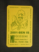 Kártyanaptár,Solidus pékség,Bonyhád,grafikai,2001  (3)