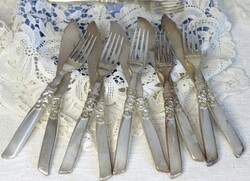 Különleges, alpacca halas evőeszköz készlet