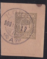 MAGYAR KIR. POSTA 5 Fillér KOROS Pecsét 1906 Díjjegyes Levelezőlap Kivágás