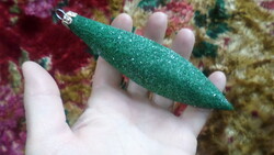 Retro , üveg karácsonyfadísz alapvetően jó állapotban  . Szépen csillogó , zöld " jégcsap "