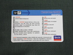 Kártyanaptár,Westel távközlés,telefon szolgáltató,Pécs,2001  (3)