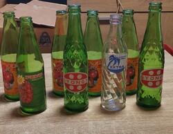 8 db-os - Retró üdítős üveg gyűjtemény - Gyöngy, Extra, Fino-Ritka sértetlen állapot!