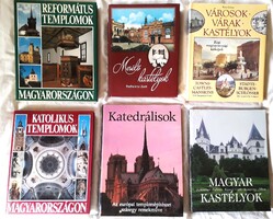 6 db. könyv. Református-Katolikus templom, Katedrális, Városkép, Kastély, Vár