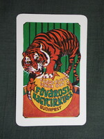 Kártyanaptár,Budapest,Fővárosi nagycirkusz,grafikai,tigris,1976  (licites)