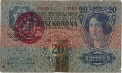 20 korona 1913 I. kiadás Magyar bélyegzés