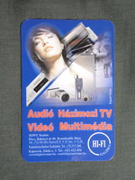 Kártyanaptár,HI-FI galéria műszaki üzlet,Pécs,Kaposvár,női modell,2001  (3)