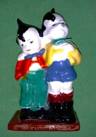 Antik S.KEPES ÁGNES mázas kerámia figurapár Gyermekek / Hajdúszoboszló 12 x 9 cm képek szerint