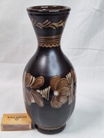 Hódmezővásárhelyi festett mázas kerámia váza hibátlan állapotban 21 cm. magas