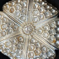 Ezüstözött  Cirkon bross 5 cm-es