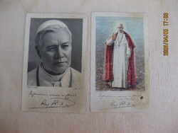 2 pcs of antique small icons of Pope Pius X for prayer books or collectors