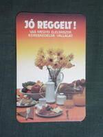 Kártyanaptár,Szombathely élelmiszer ABC áruházak,1989  (licites)