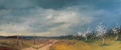 Pósa Ede - Tavasz 20 x 48 cm pasztell, papír
