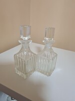 Vintage vágott kristály olaj-ecet kiöntő szett (pár)