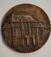 Tóth Sándor Nagyméretű Címres bronz plakett Szabolcs-Szatmár-Bereg Megye közgyűlése PRO COMITATV