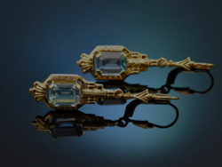 Art deco Pforzheim fülbevaló Topáz kövekkel 14 kr.arany.