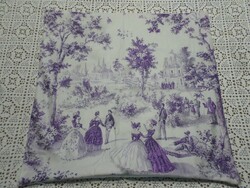 Toile de Jouy elegáns puha plüss zippes díszpárna huzat.