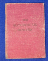 Országos Tisztviselő Betegsegélyezési Alap igényjogosultsági igazolvány 1939