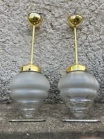 Több darab "hurkás" Art Deco réz mennyezeti lámpa - vintage design retro bauhaus