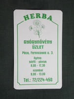 Kártyanaptár,Herba gyógynövény üzlet,Pécs,2002  (3)