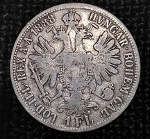 Ferenc József. 1 florin 1888.  Ag ezüst . F2026