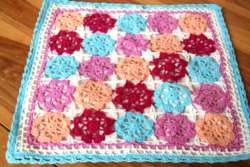 Régi Vintage vidám horgolt kispárna huzat párnahuzat párna huzat 41 x 39