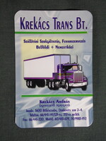 Kártyanaptár,Krekács András árufuvarozó,Békéscsaba,grafikai,teherautó,kamion,2002  (3)