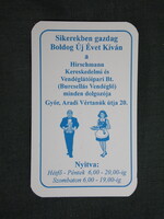 Kártyanaptár,Burcsellás vendéglő,Győr,2002  (3)
