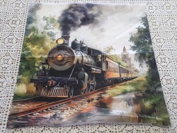 Vonatos zippes díszpárna huzat.