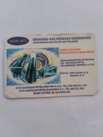 BVMK KFT. BÁDOGOS-VAS MŰSZAKI KERESKEDÉS SAJÓSZENTPÉTER 2007. évi kártyanaptár