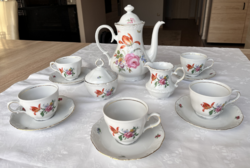 Mitterteich Bavaria porcelán kávéskészlet – vintage, kézzel festett (W. Germany)