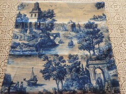 Toile de Jouy elegáns puha plüss zippes díszpárna huzat.