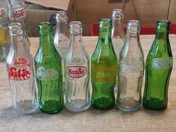 Ritka Retro Üdítős Üveg Gyűjtemény (8db)-Fehér ovális SZTÁR, Fehér Coca-Cola, Róna-1987-1989!