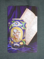 Kártyanaptár,Koronás Kígyó gyógyszertár,patika,Pécs,patika edény kerámia,2003  (3)