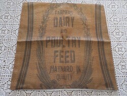 Vintage hangulatú vászon, zippes díszpárna huzat.