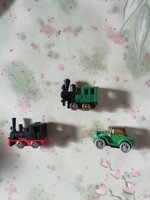 Retró 2 db pici kerekes mozdony meg 1 autó együtt vagy külön DARABÁR