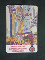 Kártyanaptár,Baranya megyei katasztrófavédelem,tűzoltóság,Pécs,grafikai,2004  (3)