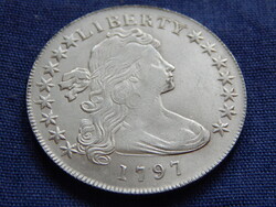 USA Draped Bust Dollar 1797 modern másolat, nem ezüst