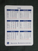 Kártyanaptár,Richter Gedeon gyógyszergyár,referenciapatika,2006  (3)