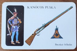 Kártyanaptár, Magyar Néphadsereg kiadás 1982 Kanócos puska,  Bocskay felkelés